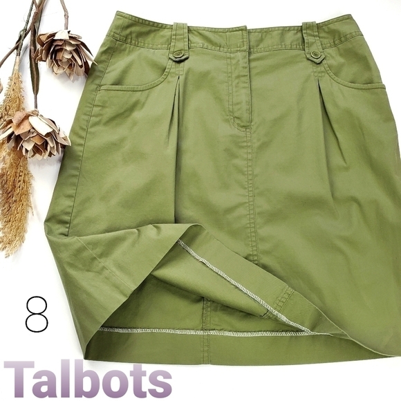 Talbots Stretch Green Skirt Size 8 - Picture 1 of 13